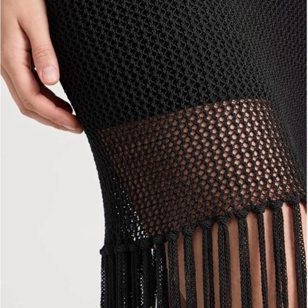 STAUD La Mer Black Fringe Dress - Picture 4 of 4